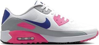 Calçado de golfe para mulher Nike Air Max 90 G Unisex Shoe White/Laser Pink/Concord - 1