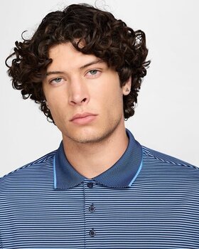 Poloshirt Nike Dri-Fit Tour Stripe Mens Midnight Navy/White L Poloshirt - 4