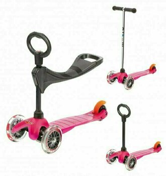 Barn Sparkcykel / Trehjuling Micro Mini Classic 3v1 Pink Barn Sparkcykel / Trehjuling - 2