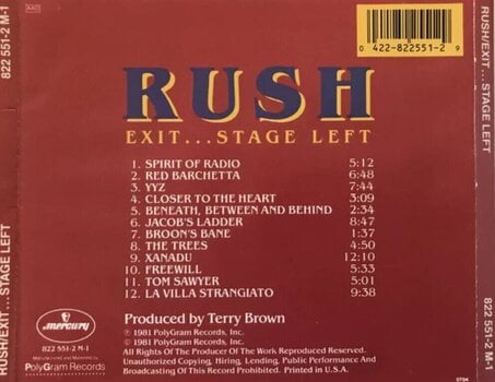 Muzički CD Rush - Exit ... Stage Left (CD) - 3