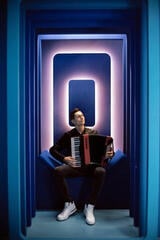 Piano accordion Hohner BRAVO myColor III 72 Piano accordion Water - 5