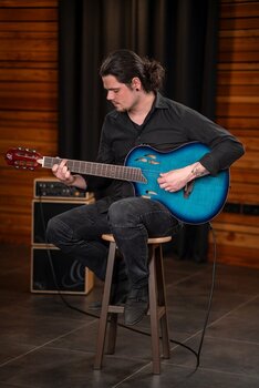 Classical Guitar with Preamp Ortega RTPDLX-FMA-L 4/4 Flamed Maple Blue Classical Guitar with Preamp - 16