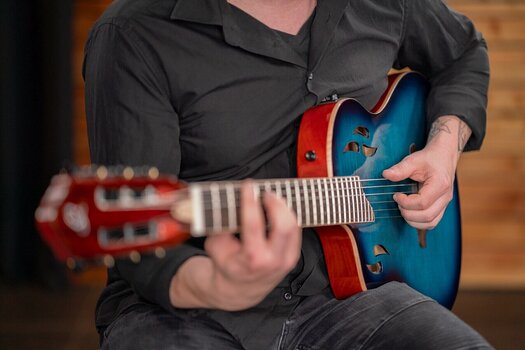 Classical Guitar with Preamp Ortega RTPDLX-FMA-L 4/4 Flamed Maple Blue Classical Guitar with Preamp - 18