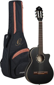Gitara klasyczna z przetwornikiem Ortega RCE125SBK-3/4 3/4 Satin Black Gitara klasyczna z przetwornikiem - 4