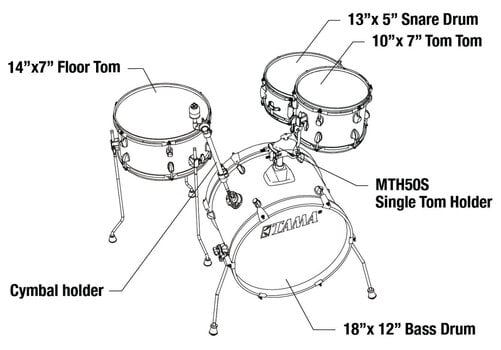Akoestisch drumstel Tama LJL48S-SBE Club-Jam Satin Burgundy Elm Akoestisch drumstel - 8