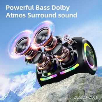 Speaker Portatile Zealot ZE01 Black Speaker Portatile - 3