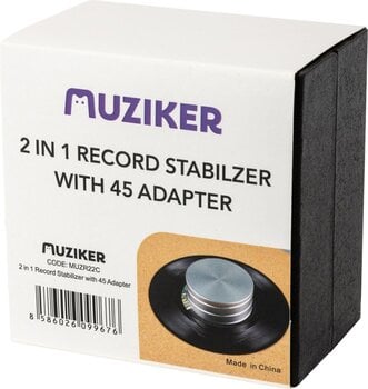 Stabilisator Muziker 2 in 1 Record Stabilizer with 45 Adapter Silver Stabilisator - 5