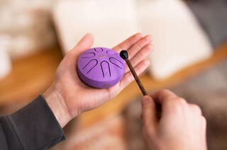 Tongue Drum Meinl Pocket Steel 3" A Major 440hz Lotus Flower/Purple Tongue Drum - 7