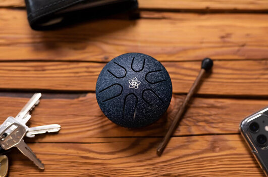 Tongue Drum Meinl Pocket Steel 3" A Major 440hz Venus Flower/Navy Blue Tongue Drum - 5