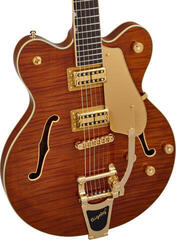 Poolakustiline kitarr Gretsch Electromatic Flame Okoume Broadkaster DC Bigsby RW Roundup Orange Poolakustiline kitarr - 2