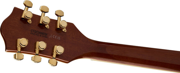 Semi-Acoustic Guitar Gretsch Electromatic Flame Okoume Broadkaster DC Bigsby RW Roundup Orange Semi-Acoustic Guitar - 6