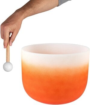 Perkusia pre muzikoterapiu a meditáciu Sela Crystal Chakra Krištáľová spievajúca miska 13" Orange - 4