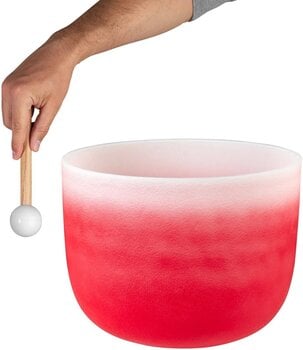 Perkusia pre muzikoterapiu a meditáciu Sela Crystal Chakra Krištáľová spievajúca miska 14" Red - 4