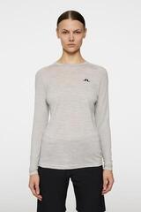 Polosärk J.Lindeberg Bella Wool LS T-shirt Light Grey Melange - 2