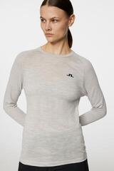 Polosärk J.Lindeberg Bella Wool LS T-shirt Light Grey Melange - 5