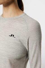 Polosärk J.Lindeberg Bella Wool LS T-shirt Light Grey Melange - 6