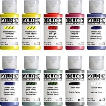 Culoare acrilică Golden Artist Colors Fluid Mixing Set de vopsele acrilice 10 x 30 ml - 2