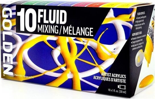 Culoare acrilică Golden Artist Colors Fluid Mixing Set de vopsele acrilice 10 x 30 ml - 5