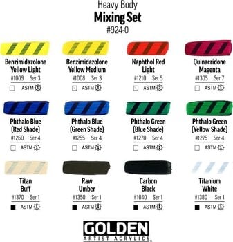 Акрилна боя Golden Artist Colors Heavy Body Mixing Комплект акрилни бои 12 x 22 ml - 3