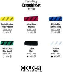 Acrylic Paint Golden Artist Colors Heavy Body Essentials Set of Acrylic Paints 6 x 59 ml - 2