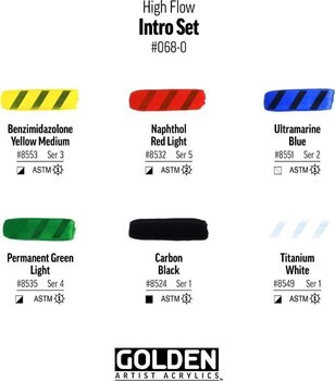 Culoare acrilică Golden Artist Colors High Flow Intro Set de vopsele acrilice 6 x 30 ml - 3