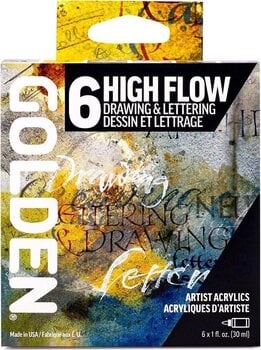 Culoare acrilică Golden Artist Colors High Flow Drawing & Lettering Set de vopsele acrilice 6 x 30 ml - 4