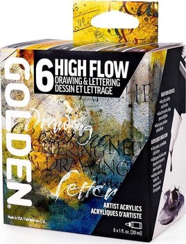 Culoare acrilică Golden Artist Colors High Flow Drawing & Lettering Set de vopsele acrilice 6 x 30 ml - 5