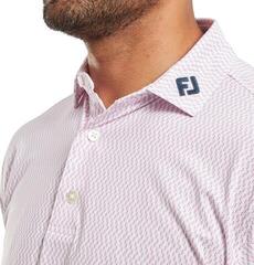 Polo košile Footjoy Wiggle Print Lisle Mens White/Skyway/Pink Lemonade - 2