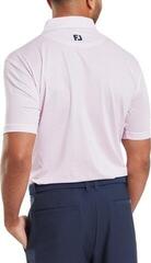 Polo košile Footjoy Wiggle Print Lisle Mens White/Skyway/Pink Lemonade - 4