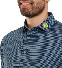 Poloshirt Footjoy Wiggle Print Lisle Mens Navy/Grey/White - 2