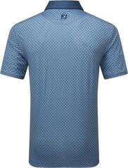 Polo košile Footjoy Checker Print Lisle Mens Dark Denim/White - 1