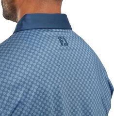 Polo košile Footjoy Checker Print Lisle Mens Dark Denim/White - 2