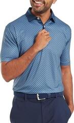 Polo košile Footjoy Checker Print Lisle Mens Dark Denim/White - 3