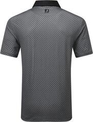 Tricou polo Footjoy Checker Print Lisle Mens Black/White - 1