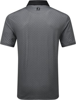Tricou polo Footjoy Checker Print Lisle Mens Black/White 2XL Tricou polo - 2