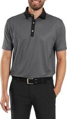 Tricou polo Footjoy Checker Print Lisle Mens Black/White - 3