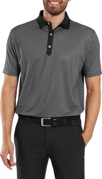 Tricou polo Footjoy Checker Print Lisle Mens Black/White 2XL Tricou polo - 4