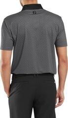 Tricou polo Footjoy Checker Print Lisle Mens Black/White - 4