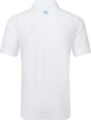 Polo-Shirt Footjoy Bounce Print Pique Mens White/Orange/Blue Jay - 1