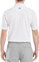 Polo-Shirt Footjoy Bounce Print Pique Mens White/Orange/Blue Jay - 4