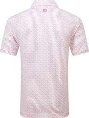 Polo košile Footjoy Figure Print Lisle Mens White/Pink Lemonade - 1