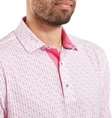 Polo košile Footjoy Figure Print Lisle Mens White/Pink Lemonade - 2