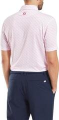Polo košile Footjoy Figure Print Lisle Mens White/Pink Lemonade - 4