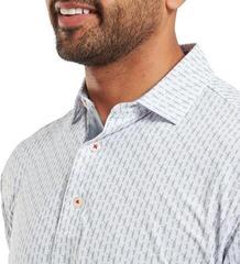Poloshirt Footjoy Figure Print Lisle Mens White/Flint - 2