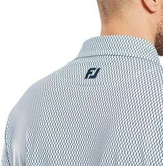 Tricou polo Footjoy Irongate Print Lisle Mens White/Navy - 2
