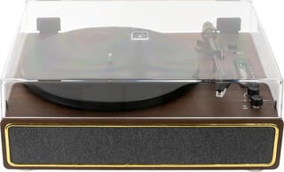 Turntable Latone Retro Record Player with Dust Cover Brown Turntable - 1