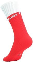 Čarape za trčanje
 Compressport Mid Compression V2.0 Fluo Red/White/Crew Socks - 1