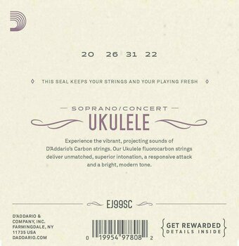 Strings for soprano ukulele D'Addario EJ99SC - 2
