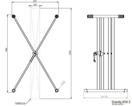 Supporto per tastiera pieghevole
 Gravity KSX 2 Supporto per tastiera pieghevole Black - 7