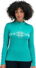 Ski T-shirt / Hoodie Dale of Norway Falkeberg Womens Half Zip Baselayer Peacock/Off White - 1
